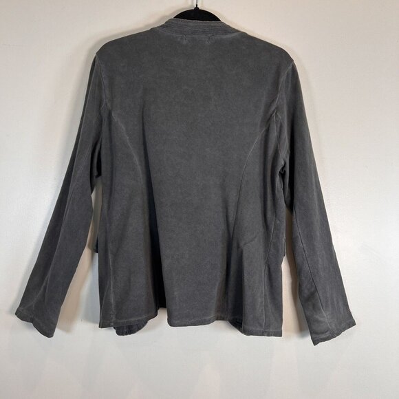 Tempo Paris Gray Cotton Open Front Jacket Silver Detail and Buttons S - Picture 13 of 13